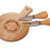 Tagliere Rotondo In Bamboo Con 2 Coltelli