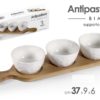 Antipastiera 3 Posti Con Base In Legno