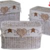 Baule Medio In Rattan Sbiancato Con Fodera Linea Federico