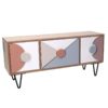 Portatutto In Legno Con 3 Cassetti Con Gambe In Metallo