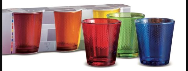 Set 6 Bicchieri In Vetro Colorato Modello Luis