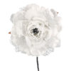 Fiore Peonia Bianco E Argento