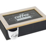 Scatola rettangolare porta tè 6 scomparti linea caffe