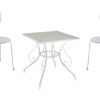 Completo metallo Old bianco latte tavolo e 2 sedie