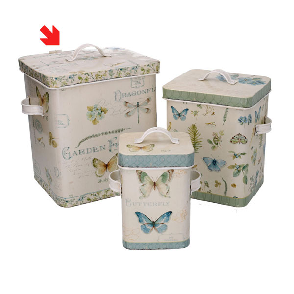 Scatola latta rettangolare butterfly grande - Ferrini Gift