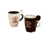 Set 2 tazze mug con cucchiaio 300 ml.