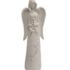 Angelo in ceramica bianco con led