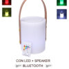 Lampada cilindro led pvc ricaricabile color + Bluetooth