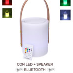 Lampada cilindro led pvc ricaricabile color + Bluetooth