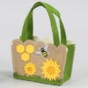 Borsa porta vaso in  panno marrone con ape grande