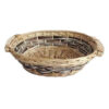 Cesta in vimini Kitty intreccio bianco naturale ovale
