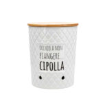 Porta cipolla ceramica tappo legno