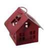 Lanterna metallo casa rossa cm. 13x11H12
