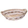 Cesta vimini intreccio bianco naturale ovale
