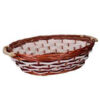 Cesta vimini bianco naturale ovale cm.56-61x40h14