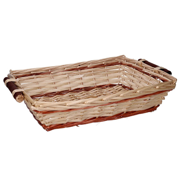 Cesta vimini sfoglia marrone naturale rettangolare - Ferrini Gift