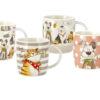 Tazze mug 4 pezzi porcellana 4 soggetti 340 ml.