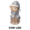 Gatto resina led cappello blu cm19,5x18, 5h40