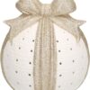 Pacco regalo bianco oro con led tondo cm ø13,5h16