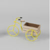 Bicicletta ferro giallo con cassetta legno