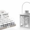 Lanterna metallo portacandela con cuore 2 ass 6 pz