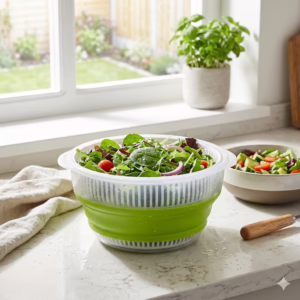Centrifuga per insalata pieghevole