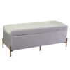 Panca contenitore velluto grigio chiaro cm115x40h45