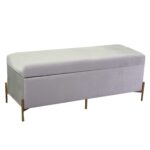 Panca contenitore velluto grigio chiaro cm115x40h45