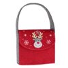 Borsa tessuto feltro renna rosso cm16x7h 13,5