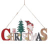 Scritta legno con babbo natale rosso