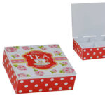 Scatola porta thè quadra cm. 18 x 18 h 7