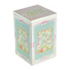 Scatola porta the legno delice righe rosa rettangolare