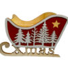 Slitta in legno rossa