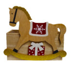 Cesto legno cavallo a dondolo