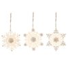 Fiocco di neve metallo bianco oro 3 ass. 3 pz