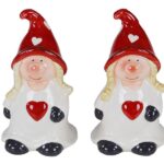 Decorazione gnomi rossi  Pz. 2 cm.7x7 h12,5
