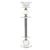 Portacandele candelabro vetro brillantini argento cm ø7h26,3