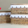 Baule rettangolare rattan marrone c-stoffa grande