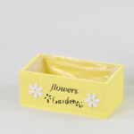 Porta vaso rettangolare legno Flowers