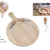 Tagliere legno tondo 29.5cm con 2 coltellini