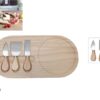 Tagliere legno 36x18 con 3 coltellini