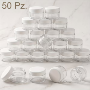 Barattolino pvc con tappo bianco e/o trasparente pz.50