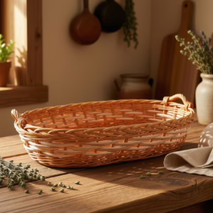 Cesta vimini ovale colore miele