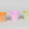 Porta vaso tondo latta colorato 3 pz