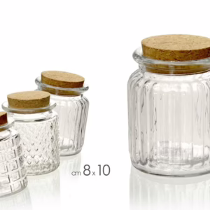Barattolo 125 ml con tappo in sughero 3 pz