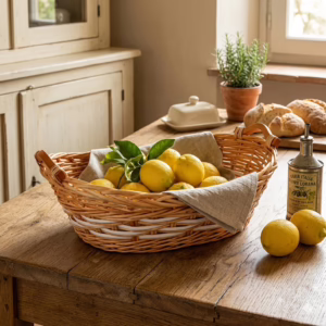 Cesta vimini naturale cm 55-59x40h22