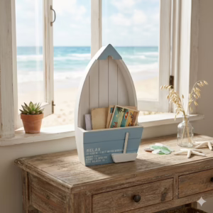 Portalettere in legno barca stile "mare"