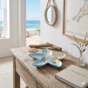Svuota tasche In Ceramica Bianco E Azzurro