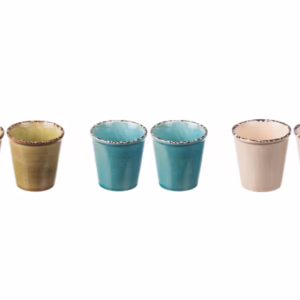 Set 6 bicchieri in ceramica "Susy" diam. cm. 7 x h. cm. 7