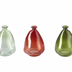 Vaso in vetro assortito 3 colori 3 pezzi